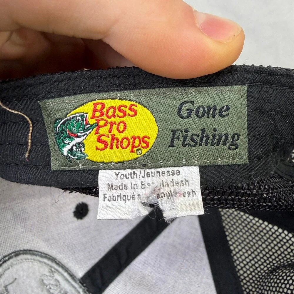 Bass Pro Shops Trucker Hat Fishing Youth OSFM Gray Space Dye Snapback Mesh Cap
